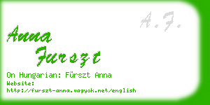 anna furszt business card