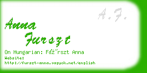 anna furszt business card